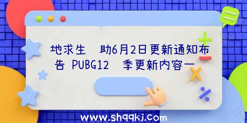 绝地求生辅助6月2日更新通知布告